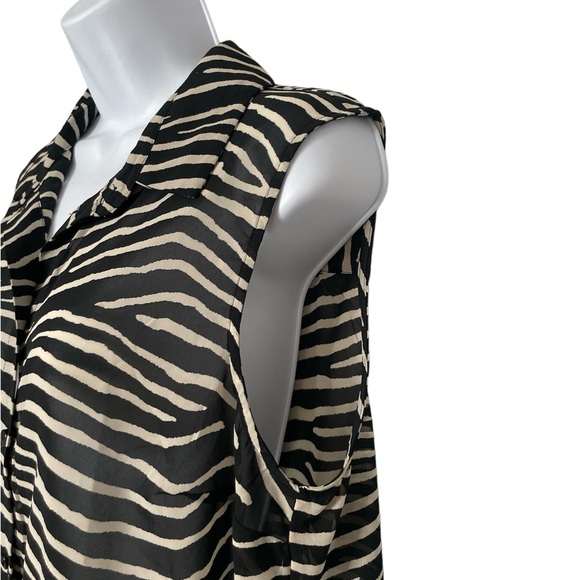 H&M women’s ☀️ black white zebra print sheer tank 12 - Picture 5 of 12